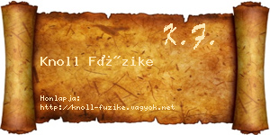 Knoll Füzike névjegykártya